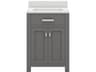 Madison Single Sink Carrara White Marble Countertop Bath Vanity in Cashmere Grey