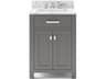 Madison Single Sink Carrara White Marble Countertop Bath Vanity in Cashmere Grey with Chrome Hardware and Classic Faucet
