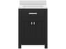 Madison Single Sink Carrara White Marble Countertop Bath Vanity in Espresso