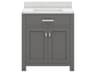 Madison Single Sink Carrara White Marble Countertop Bath Vanity in Cashmere Grey