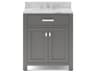 Madison Single Sink Carrara White Marble Countertop Bath Vanity in Cashmere Grey with Chrome Hardware and Classic Faucet