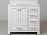 Madison Single Sink Carrara White Marble Countertop Bath Vanity in Pure White with Chrome Hardware