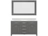 Madison Double Sink Carrara White Marble Countertop Bath Vanity in Cashmere Grey with Rectangular Mirrors (S)