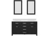 Madison Double Sink Carrara White Marble Countertop Bath Vanity in Espresso with Rectangular Mirrors (S)