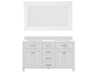 Madison Double Sink Carrara White Marble Countertop Bath Vanity in Pure White with Rectangular Mirror (L)