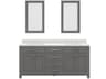 Madison Double Sink Carrara White Marble Countertop Bath Vanity in Cashmere Grey with Rectangular Mirrors (S)