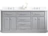 Palace Double Sink Carrara Quartz Countertop Bath Vanity in Cashmere Grey with Chrome Hardware