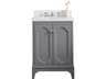 Queen Single Sink Sink Carrara Quartz Countertop Bath Vanity in Cashmere Grey with Chrome Hardware