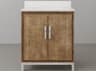 Westin  Single sink Whitebrook Quartz Countertop Bath Vanity in Lustrous Walnut  with Classic Faucet