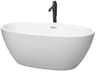 Juno Matte White Bathtub with Polished Chrome Trim and Floor Mounted Faucet