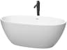 Juno Matte White Bathtub with Shiny White Trim and Floor Mounted Faucet