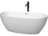 Juno Matte White Bathtub with Polished Chrome Trim and Floor Mounted Faucet