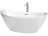 Dorrit White Bathtub with Floor Mounted Faucet, Drain and Overflow Trim