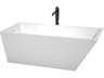 Hannah White Bathtub with Shiny White Trim and Floor Mounted Faucet