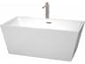 Sara White Bathtub with Floor Mounted Faucet, Drain and Overflow Trim