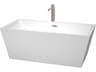 Sara White Bathtub with Floor Mounted Faucet, Drain and Overflow Trim