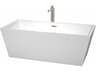 Sara White Bathtub with Floor Mounted Faucet, Drain and Overflow Trim