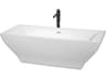 Maryam White Bathtub with Shiny White Trim and Floor Mounted Faucet