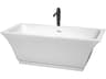 Galina White Bathtub with Shiny White Trim and Floor Mounted Faucet