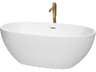 Juno White Bathtub with Polished Chrome Trim and Floor Mounted Faucet