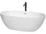 Juno White Bathtub with Polished Chrome Trim and Floor Mounted Faucet