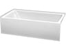 Grayley White Bathtub with Right-Hand Drain and Overflow Trim