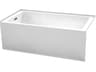Grayley White Bathtub with Left-Hand Drain and Overflow Trim