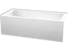 Grayley White Bathtub with Right-Hand Drain and Overflow Trim