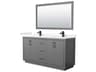 Icon 66" Dark Gray Vanity with 58" Mirror