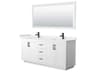 Miranda 72" White Vanity with 70" Mirror