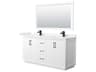 Strada 66" White Vanity with 58" Mirror
