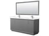 Strada 72" Dark Gray Vanity with 70" Mirror