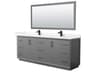 Strada 84" Dark Gray Vanity with 70" Mirror