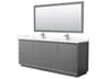 Strada 84" Dark Gray Vanity with 70" Mirror
