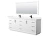Strada 84" White Vanity with 70" Mirror