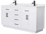Beckett-TK 66" White Vanity with Toe Kick