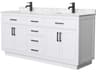 Beckett-TK 72" White Vanity with Toe Kick