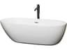 Melissa White Bathtub with Polished Chrome Trim and Floor Mounted Faucet