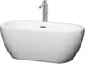 Soho White Bathtub with Floor Mounted Faucet, Drain and Overflow Trim
