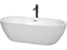 Soho White Bathtub with Polished Chrome Trim and Floor Mounted Faucet