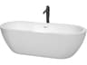 Soho White Bathtub with Shiny White Trim and Floor Mounted Faucet