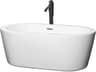 Mermaid White Bathtub with Polished Chrome Trim and Floor Mounted Faucet