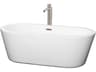 Mermaid White Bathtub with Floor Mounted Faucet, Drain and Overflow Trim