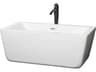 Laura White Bathtub with Shiny White Trim and Floor Mounted Faucet
