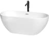 Brooklyn White Bathtub with Polished Chrome Trim and Floor Mounted Faucet