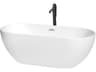 Brooklyn White Bathtub with Polished Chrome Trim and Floor Mounted Faucet