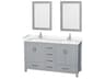 Sheffield 60" Gray Vanity with 24" Mirror