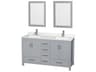 Sheffield 60" Gray Vanity with 24" Mirror