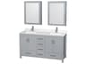 Sheffield 60" Gray Vanity with Medicine Cabinet