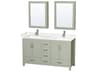 Sheffield 60" Light Green Vanity with Medicine Cabinet